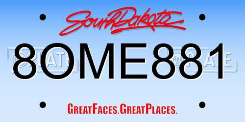 8OME881 South Dakota License Plate
