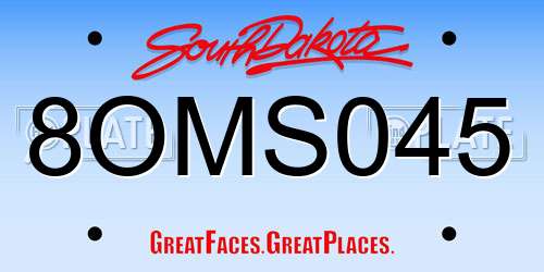 8OMS045 South Dakota License Plate