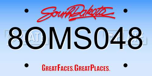 8OMS048 South Dakota License Plate