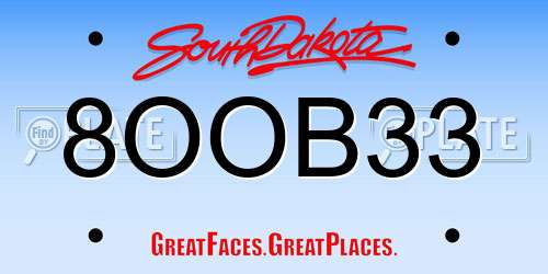 8OOB33 South Dakota License Plate