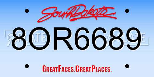 8OR6689 South Dakota License Plate