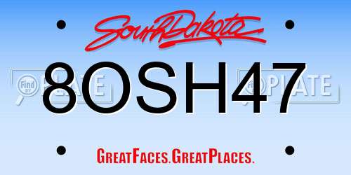 8OSH47 South Dakota License Plate