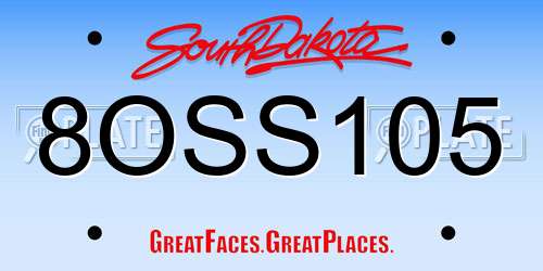 8OSS105 South Dakota License Plate