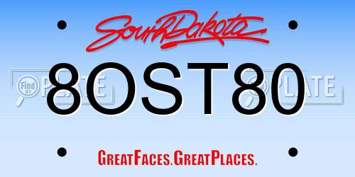 8OST80 South Dakota License Plate