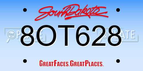 8OT628 South Dakota License Plate