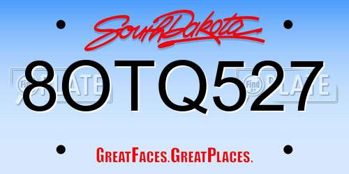 8OTQ527 South Dakota License Plate
