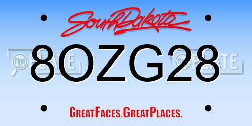 8OZG28 South Dakota License Plate
