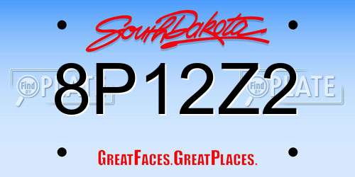 8P12Z2 South Dakota License Plate