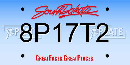 8P17T2 South Dakota License Plate
