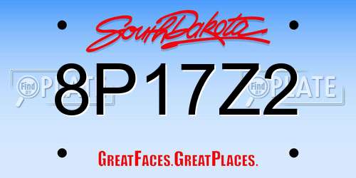 8P17Z2 South Dakota License Plate