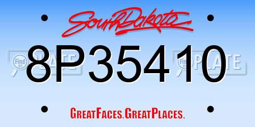8P35410 South Dakota License Plate