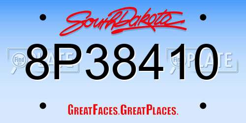 8P38410 South Dakota License Plate