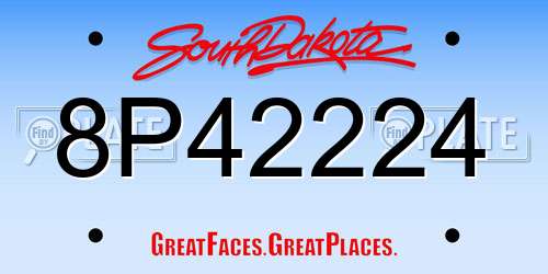 8P42224 South Dakota License Plate