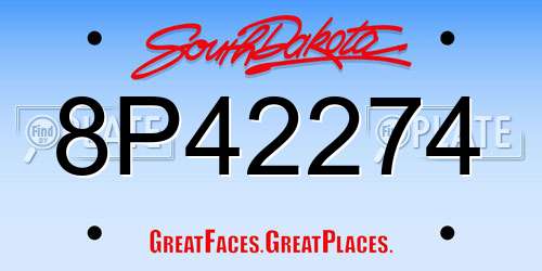 8P42274 South Dakota License Plate