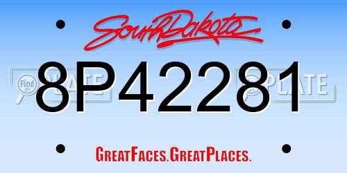 8P42281 South Dakota License Plate