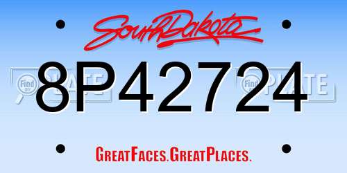 8P42724 South Dakota License Plate
