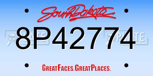 8P42774 South Dakota License Plate