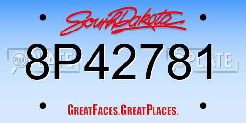 8P42781 South Dakota License Plate