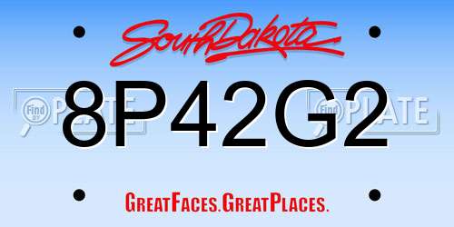 8P42G2 South Dakota License Plate