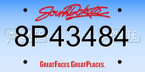 8P43484 South Dakota License Plate