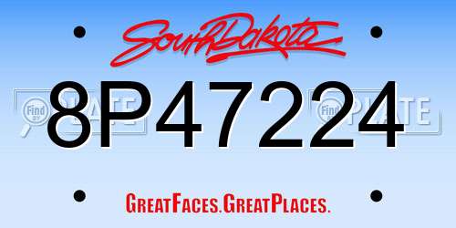 8P47224 South Dakota License Plate