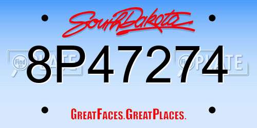 8P47274 South Dakota License Plate