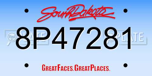 8P47281 South Dakota License Plate