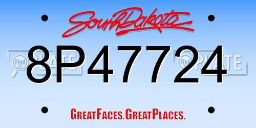 8P47724 South Dakota License Plate