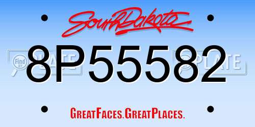 8P55582 South Dakota License Plate