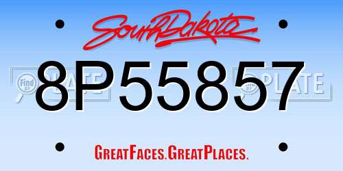 8P55857 South Dakota License Plate