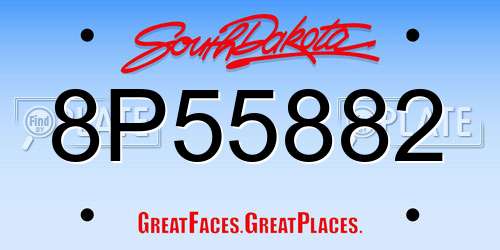 8P55882 South Dakota License Plate