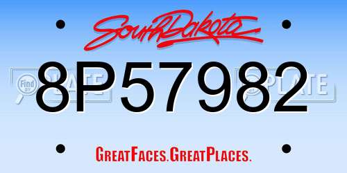 8P57982 South Dakota License Plate