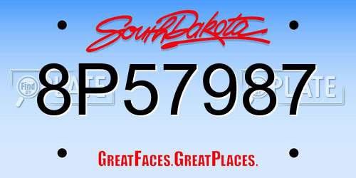 8P57987 South Dakota License Plate