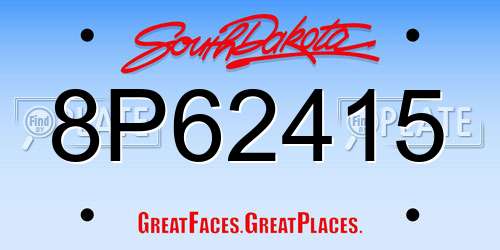8P62415 South Dakota License Plate