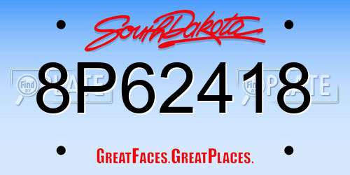 8P62418 South Dakota License Plate
