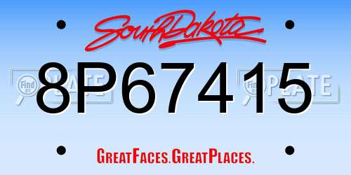8P67415 South Dakota License Plate