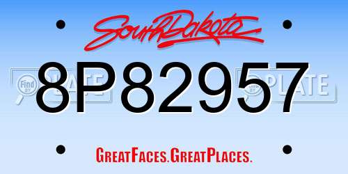 8P82957 South Dakota License Plate