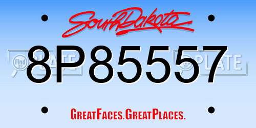 8P85557 South Dakota License Plate