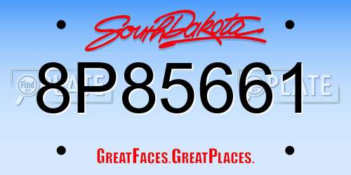 8P85661 South Dakota License Plate