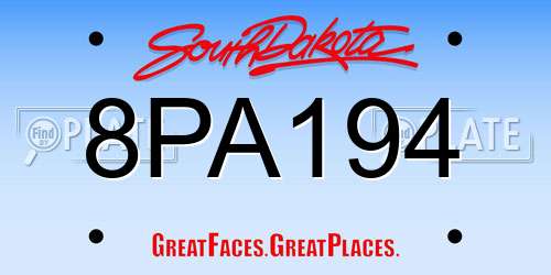 8PA194 South Dakota License Plate
