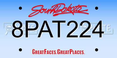8PAT224 South Dakota License Plate