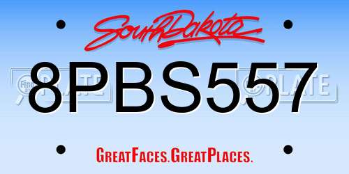 8PBS557 South Dakota License Plate