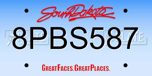 8PBS587 South Dakota License Plate