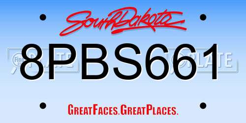 8PBS661 South Dakota License Plate