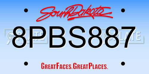 8PBS887 South Dakota License Plate