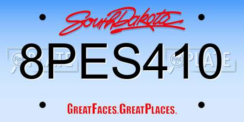 8PES410 South Dakota License Plate