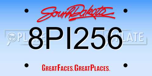 8PI256 South Dakota License Plate