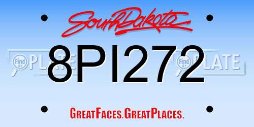 8PI272 South Dakota License Plate