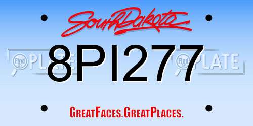 8PI277 South Dakota License Plate