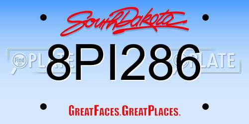 8PI286 South Dakota License Plate